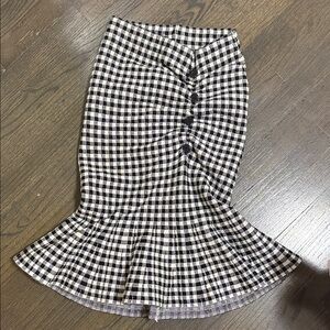 Black and White Checkered Women's Skirt